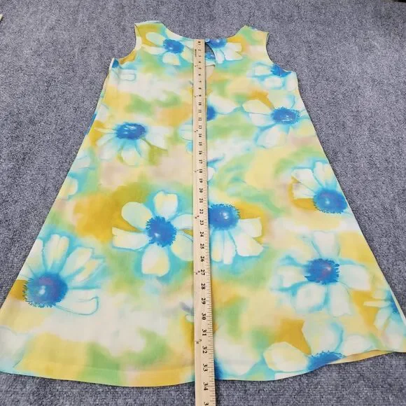 Vintage Jams World Dress Womens Medium Colorful Ivory Flower Sleeveless USA Made - Picture 8 of 16